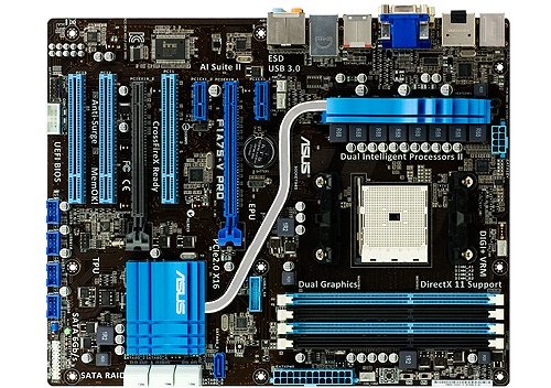 ASUS F1A75-V PRO AMD FM1 A75 APU A8 A6 motherboard image
