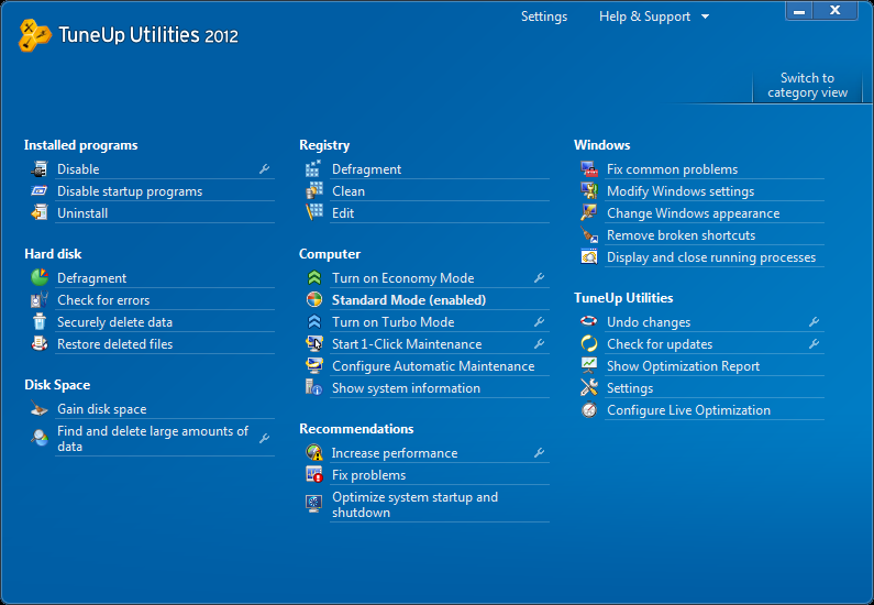 TuneUp Utilities 2012 all functions image TuneUp Utilities 2012 all functions image