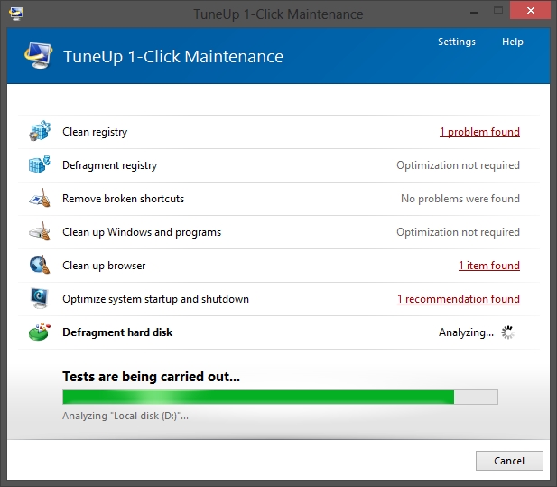 1 click maintenance